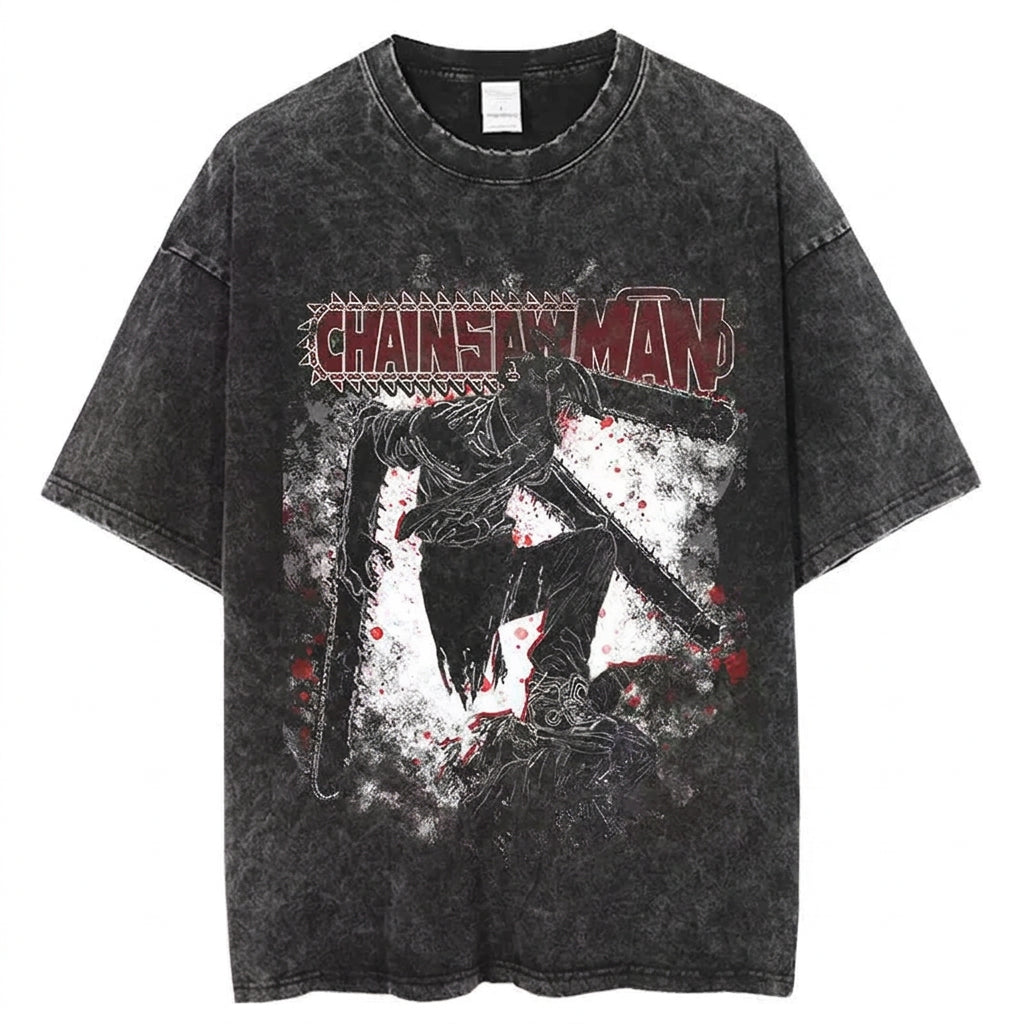 Blood Splatter Denji Portrait Tee