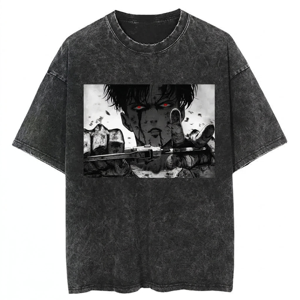 Eren Battle Scene Grunge Tee