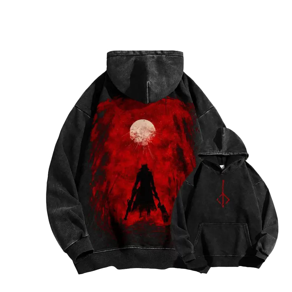 Guts Red Moon Back Print Hoodie