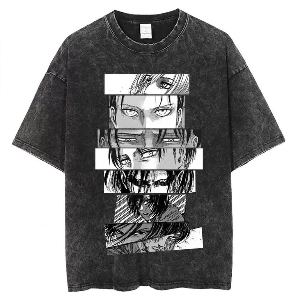 Black White Levi Split Frame Tee