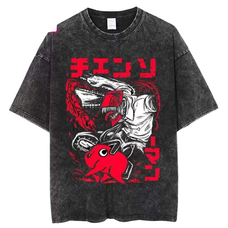 Pochita & Denji Vintage Acid Tee