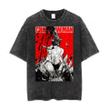 Red Background Denji Battle Tee