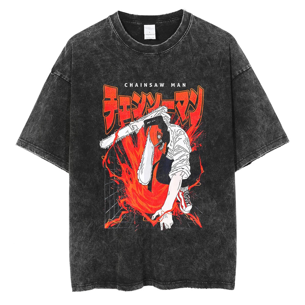 Katana Man Flame Art Tee